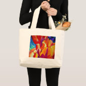 Oranje Tulps waterverf kunstbloem Grote Tote Bag (Voorkant (product))