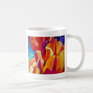 Oranje Tulps waterverf kunstbloem Koffiemok