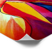 Oranje Tulps waterverf kunstbloem Poster (Hoek)