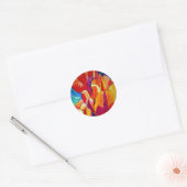 Oranje Tulps waterverf kunstbloem Ronde Sticker (Envelop)