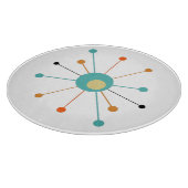 Oranje Turquoise Atomic Age Starburst midden eeuw Snijplank (Hoek)