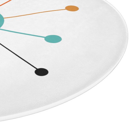 Oranje Turquoise Atomic Age Starburst midden eeuw Snijplank (Hoek)