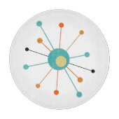 Oranje Turquoise Atomic Age Starburst midden eeuw Snijplank (Voorkant)