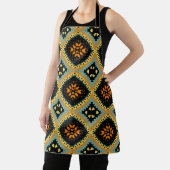 Oranje Turquoise Black etnic Boho Pattern Schort (Insitu)