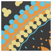 Oranje Turquoise Black etnic Boho Pattern Stof (Close Up)