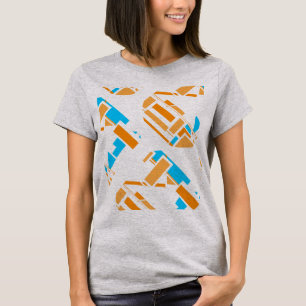 Oranje Turquoise Blue Diagonal Southwest Art Look T-shirt