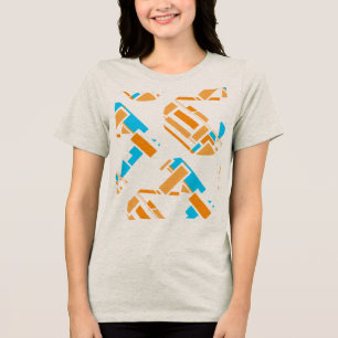 Oranje Turquoise Blue Diagonal Southwest Art Look Tri-Blend Shirt