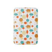 Oranje Turquoise Circles Retro Mid Century Patroon Badmat (Voorkant Verticaal)
