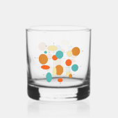 Oranje Turquoise Cream Circles medio eeuw Whisky Glas (Achterkant)