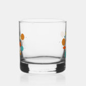 Oranje Turquoise Cream Circles medio eeuw Whisky Glas (Links)