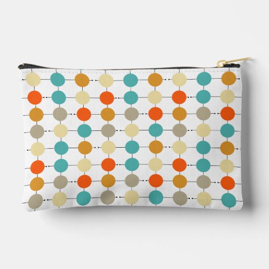 Oranje turquoise crème cirkels raster midden eeuw etui (Achterkant)