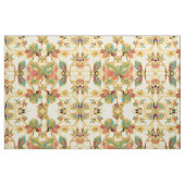 Oranje Turquoise Floral Wallpaper Pattern Stof (Fat Quarter)