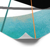 Oranje Turquoise Geometrisch Canvasontwerp AP0011 Poster (Hoek)