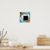 Oranje Turquoise Geometrisch Canvasontwerp AP0011 Poster (Keuken)
