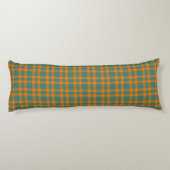 Oranje Turquoise Geruite Patroon Lichaamskussen (Achterkant)