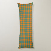 Oranje Turquoise Geruite Patroon Lichaamskussen (Achterkant (Verticaal))