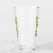 Oranje turquoise groene bloemblaadjes midden eeuw glas (Rechts)