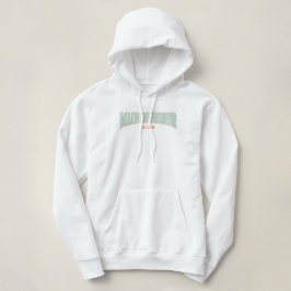 Oranje + Turquoise Nep Glitter Varsity EREBJUFFROU Hoodie