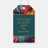 Oranje Turquoise Retro Plezierige 75e Verjaardag Cadeaulabel (Achterkant)