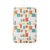 Oranje Turquoise Squares Retro Mid Century Patroon Badmat (Voorkant Verticaal)