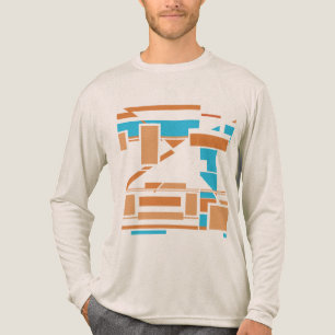 Oranje Turquoise Zuidwest Art Geïnspireerd Abstrac Tri-Blend Shirt