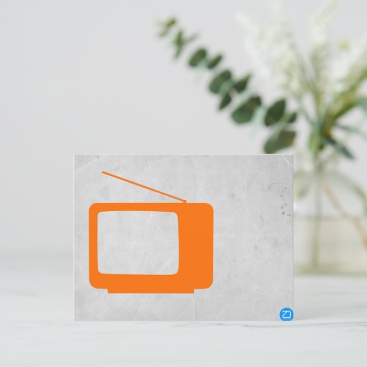 Oranje tv briefkaart (Staand voorkant)