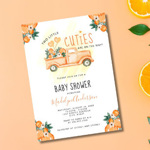 Oranje Twee kleine Baby shower van de Keuken Kaart