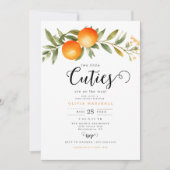 Oranje twee kleine cuties tweeling Baby shower Kaart (Voorkant)