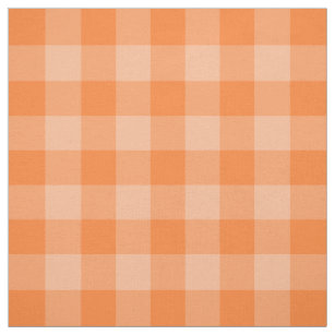 Oranje tweetonige Gingham Pattern Fabric Stof