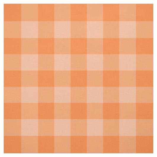 Oranje tweetonige Gingham Pattern Fabric Stof (Swatch)