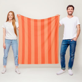 Oranje tweetonige strepen fleece deken