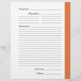 Oranje tweezijdige Recipe Pages