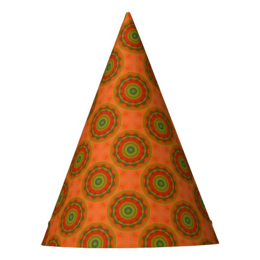 Oranje Twirl Feesthoedjes (Voorkant)