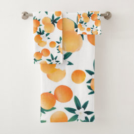 Oranje Twist-blokjes #6 #tropisch #fruit Bad Handdoek