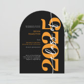 Oranje typografie Arch Afstudeerder Kaart (Staand voorkant)