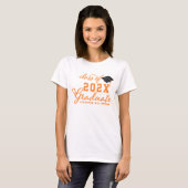 Oranje typografie Klas 2026 Afgestudeerd Afstudere T-shirt (Voorkant volledig)
