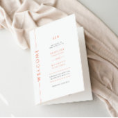 Oranje typografie Wedding Folded Program Programma