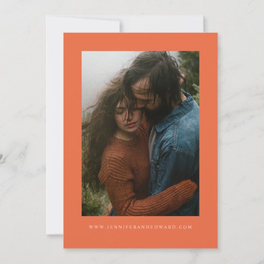 Oranje Typografie Wedding Save The Date (Achterkant)