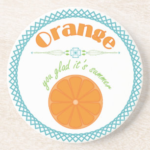 Oranje u begroet de zomer met Turquoise Border Zandsteen Onderzetter