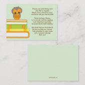Oranje Uil Baby shower Boek Invoegen Verzoek Kaart (Voorkant / Achterkant)