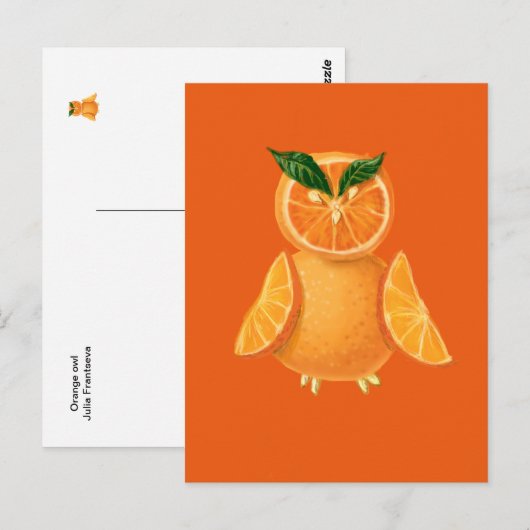 Oranje uil briefkaart (Voorkant / Achterkant)