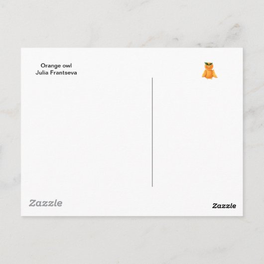 Oranje uil briefkaart (Achterkant)