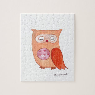 Oranje uil legpuzzel