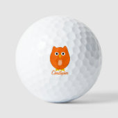 Oranje uil ontwerp golfballen (Voorkant)