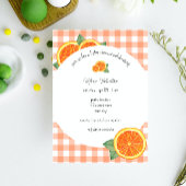 Oranje uitnodiging tot Baby shower van Citrus