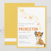  Oranje uitnodiging tot geboorte Tiger (Voorkant / Achterkant)