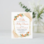 Oranje uitnodiging tot het indienen van Baby showe (Staand voorkant)