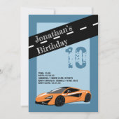 Oranje uitnodiging tot het indienen van sportauto' (Voorkant)