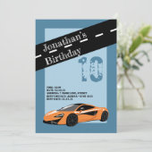 Oranje uitnodiging tot het indienen van sportauto' (Staand voorkant)