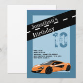 Oranje uitnodiging tot het indienen van sportauto' (Voorkant / Achterkant)